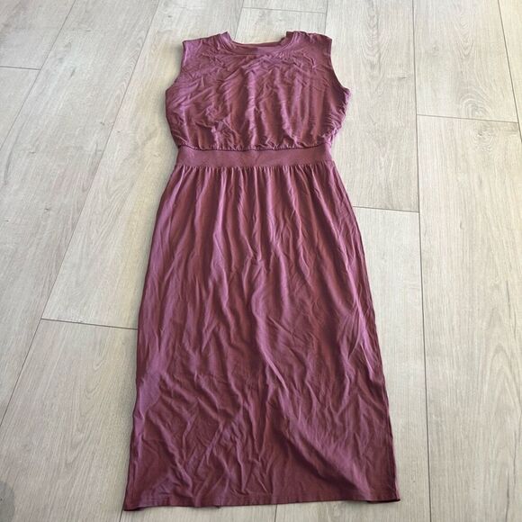 Athleta Santorini Cinch Knit Midi Dress Dusty Rose Pink Size s - Picture 1 of 8